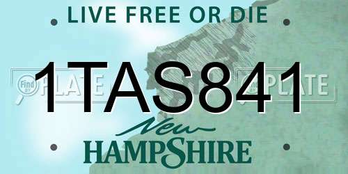 1TAS841 New Hampshire License Plate