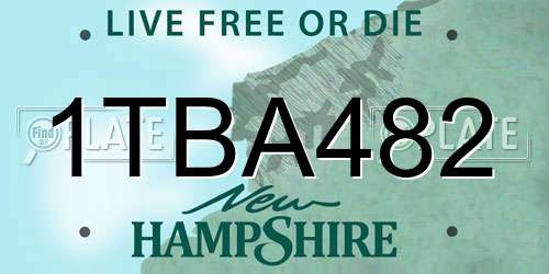 1TBA482 New Hampshire License Plate