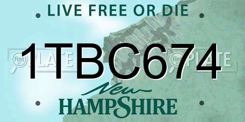 1TBC674 New Hampshire License Plate