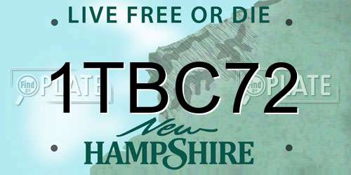 1TBC72 New Hampshire License Plate