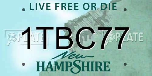 1TBC77 New Hampshire License Plate