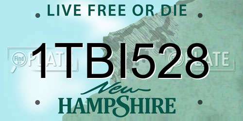 1TBI528 New Hampshire License Plate
