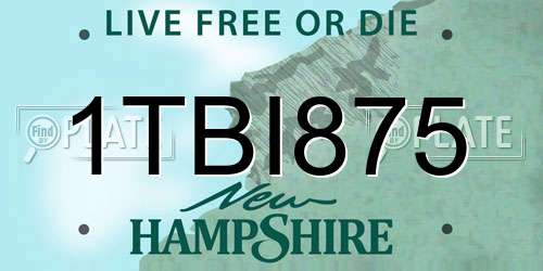 1TBI875 New Hampshire License Plate