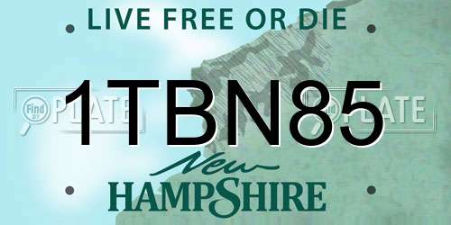 1TBN85 New Hampshire License Plate