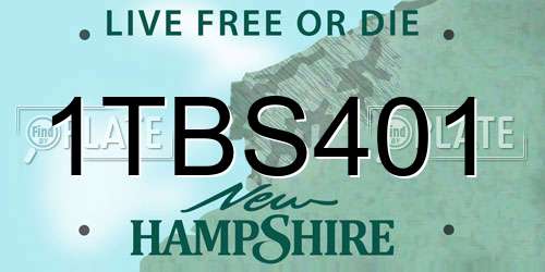 1TBS401 New Hampshire License Plate