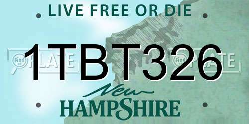 1TBT326 New Hampshire License Plate