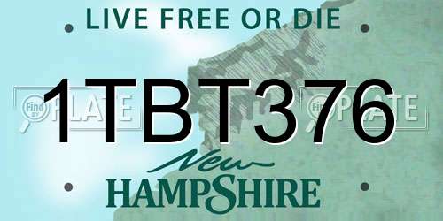 1TBT376 New Hampshire License Plate