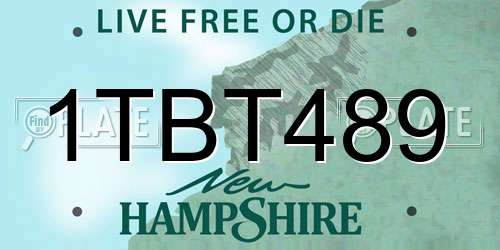 1TBT489 New Hampshire License Plate
