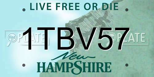 1TBV57 New Hampshire License Plate