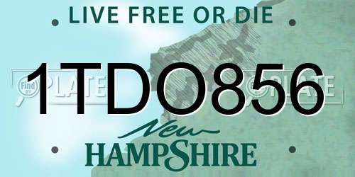 1TDO856 New Hampshire License Plate