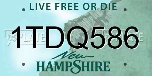 1TDQ586 New Hampshire License Plate