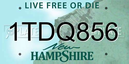 1TDQ856 New Hampshire License Plate