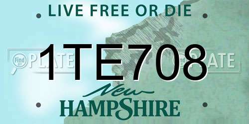 1TE708 New Hampshire License Plate