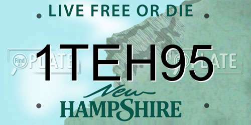 1TEH95 New Hampshire License Plate