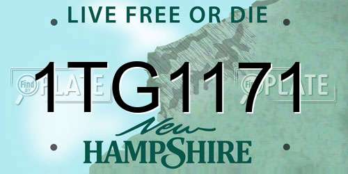 1TG1171 New Hampshire License Plate