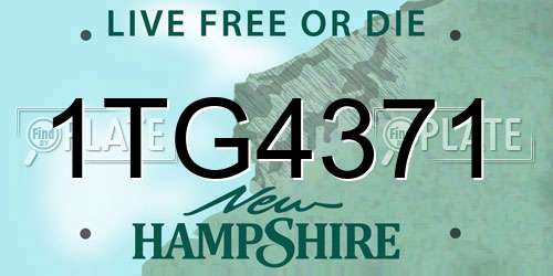 1TG4371 New Hampshire License Plate
