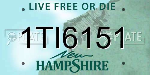 1TI6151 New Hampshire License Plate