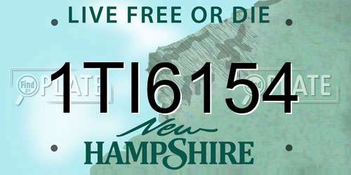 1TI6154 New Hampshire License Plate