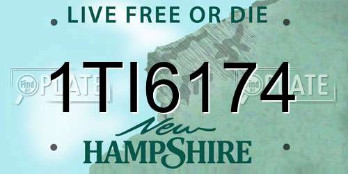 1TI6174 New Hampshire License Plate