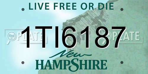 1TI6187 New Hampshire License Plate