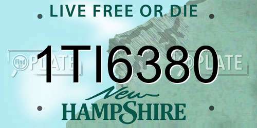 1TI6380 New Hampshire License Plate