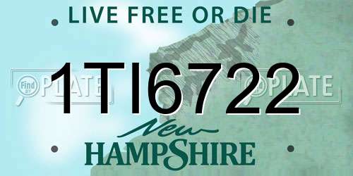 1TI6722 New Hampshire License Plate