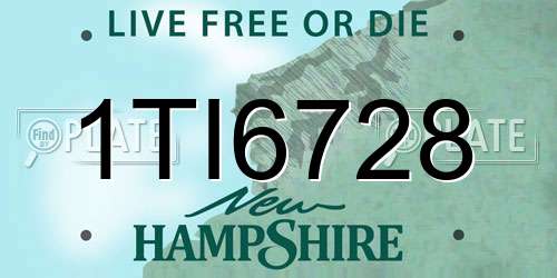 1TI6728 New Hampshire License Plate