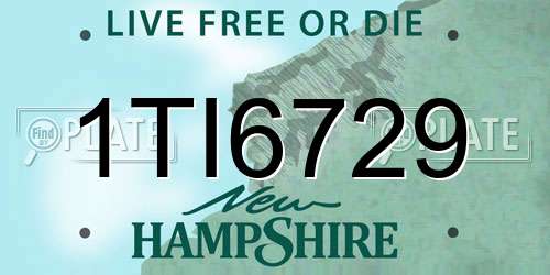 1TI6729 New Hampshire License Plate