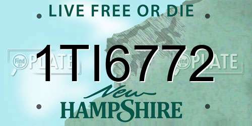 1TI6772 New Hampshire License Plate