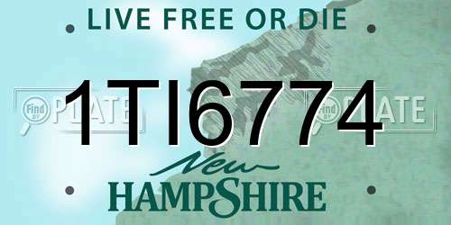 1TI6774 New Hampshire License Plate
