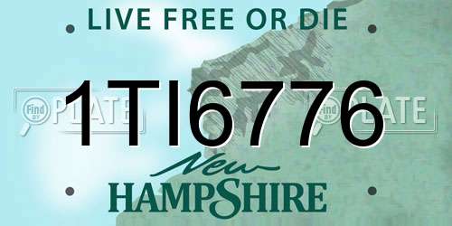 1TI6776 New Hampshire License Plate