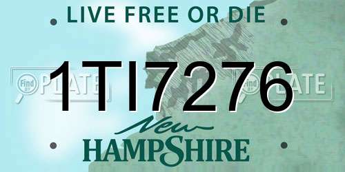 1TI7276 New Hampshire License Plate