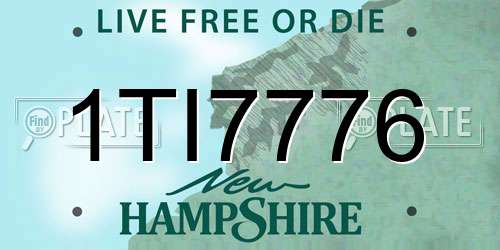 1TI7776 New Hampshire License Plate