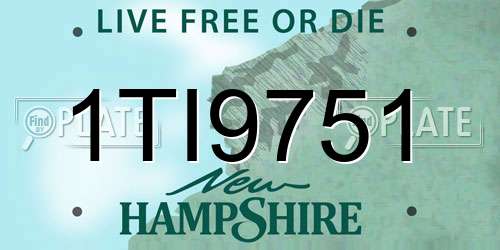 1TI9751 New Hampshire License Plate