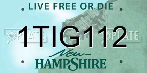 1TIG112 New Hampshire License Plate