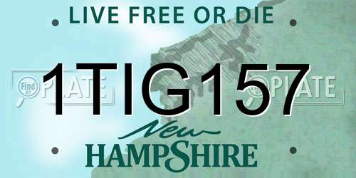 1TIG157 New Hampshire License Plate