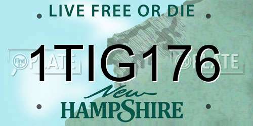 1TIG176 New Hampshire License Plate