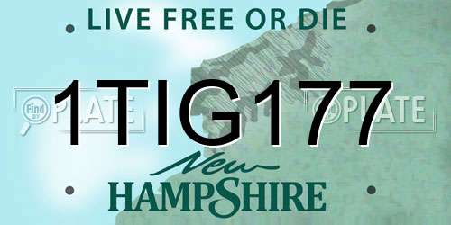 1TIG177 New Hampshire License Plate