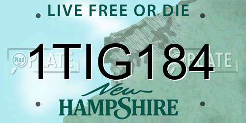 1TIG184 New Hampshire License Plate