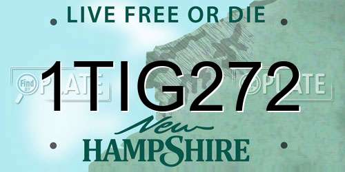 1TIG272 New Hampshire License Plate