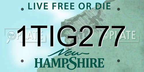 1TIG277 New Hampshire License Plate