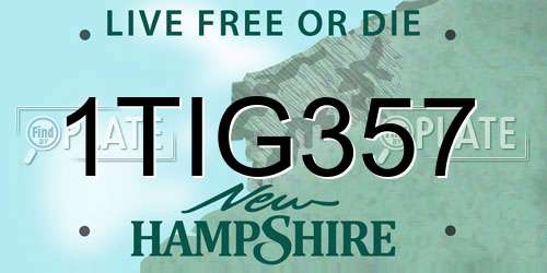1TIG357 New Hampshire License Plate
