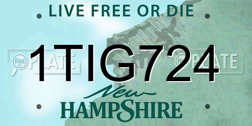 1TIG724 New Hampshire License Plate