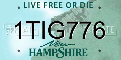 1TIG776 New Hampshire License Plate