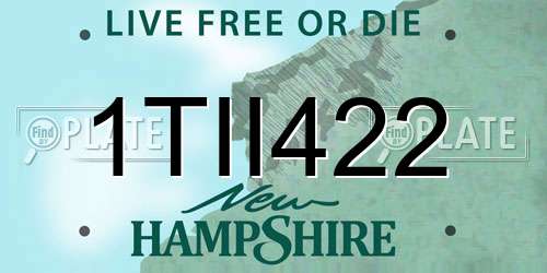 1TII422 New Hampshire License Plate