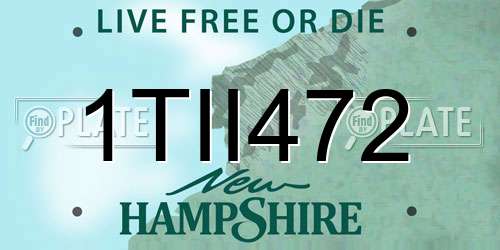 1TII472 New Hampshire License Plate