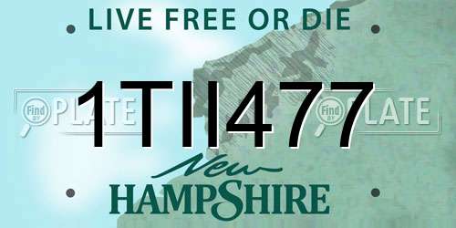 1TII477 New Hampshire License Plate