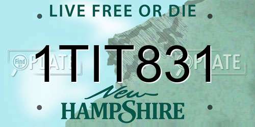 1TIT831 New Hampshire License Plate