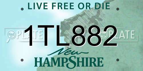 1TL882 New Hampshire License Plate