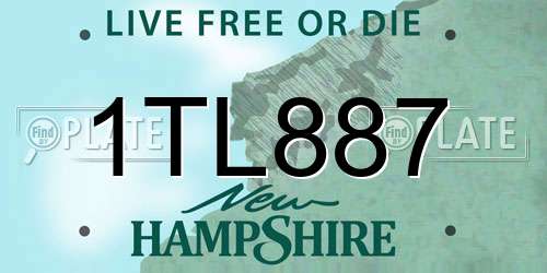 1TL887 New Hampshire License Plate